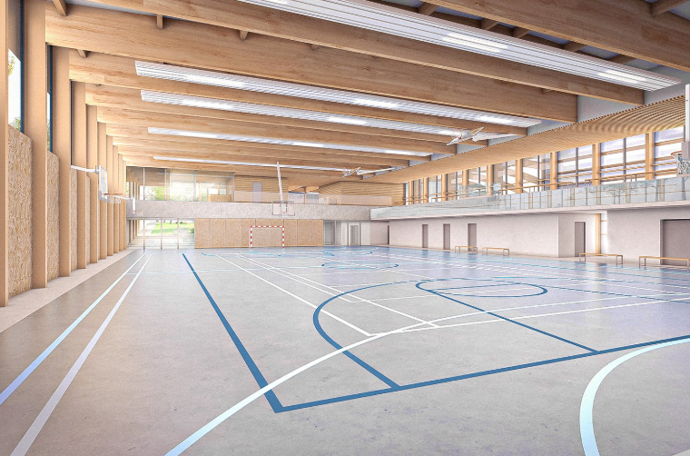 Image3 people standing and walking on stairs in mall